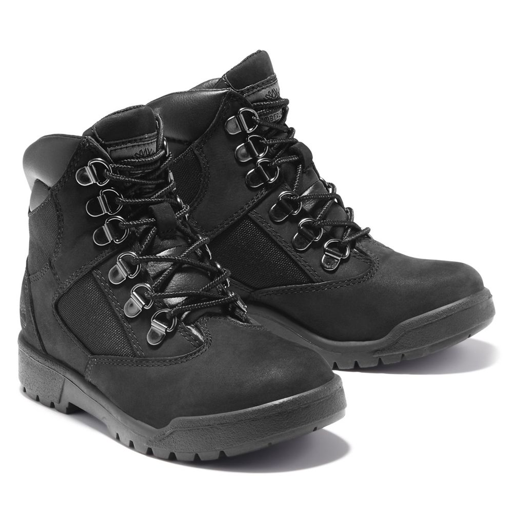 Timberland 6-Inch Μποτακια Παιδικα Μαυρα - Junior Mixed-Media Field - Greece 2069183-ON